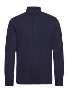 Dc Pique Popover Rf Shirt Tops Polos Long-sleeved Navy Tommy Hilfiger