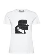Boucle Profile T-Shirt Designers T-shirts & Tops Short-sleeved White K...