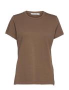 Solly Tee Solid 205 Tops T-shirts & Tops Short-sleeved Brown Samsøe Sa...