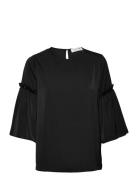 Recycled Polyester Blouse Tops Blouses Long-sleeved Black Rosemunde