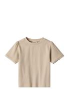 T-Shirt S/S Iris Tops T-shirts Short-sleeved Beige Wheat