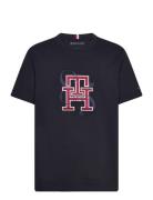 Monogram 85 Tee Tops T-shirts Short-sleeved Navy Tommy Hilfiger