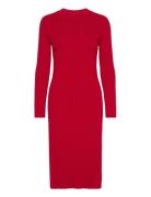 Yaseloni Ls Midi Knit Dress S. Knälång Klänning Red YAS