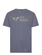 Fat Moose Fm Logo Organic Tee Blå