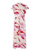 Slfmarine Ss Aop Ankle Dress B Maxiklänning Festklänning Pink Selected...