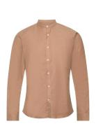 Lindbergh Yarn Dyed Oxford Superflex Shirt L/ Brun