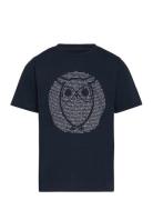 Regular Fit Owl Chest Print - Gots/ Tops T-shirts Short-sleeved Black ...