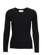 Selected Femme Slfanna Ls Crew Neck Tee S Noos Svart