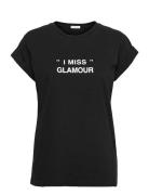 Stanley Glamour Tee Tops T-shirts & Tops Short-sleeved Black DESIGNERS...