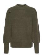 Slflinna-Mia Ls Knit O-Neck B Tops Knitwear Jumpers Khaki Green Select...