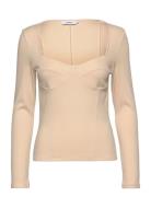 Diandra Top Tops T-shirts & Tops Long-sleeved Beige Stylein