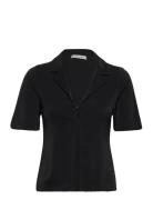 Anf Womens Wovens Tops Blouses Short-sleeved Black Abercrombie & Fitch