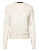 Vmsilky Ls Wrap Pullover Boo Tops Knitwear Jumpers White Vero Moda