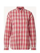 Edith Organic Cotton Flannel Check Shirt Tops Shirts Long-sleeved Pink...