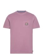 Surf Paradise Badge Tee Sport T-shirts Short-sleeved Purple Rip Curl