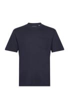 Basic T-Shirt With Pocket Tops T-shirts Short-sleeved Navy Tom Tailor