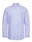 Slim Fit Striped Stretch Poplin Shirt Tops Shirts Casual Blue Polo Ral...