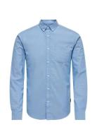 ONLY & SONS Onsremy Ls Reg Wash Oxford Shirt Blå