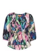 Robin, 1841 Textured Poly Tops Blouses Long-sleeved Multi/patterned ST...