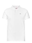 Tjm Slim Placket Polo Tops Polos Short-sleeved White Tommy Jeans