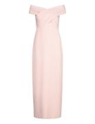 Lauren Ralph Lauren Crepe Off-The-Shoulder Gown Rosa