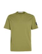 Badge Regular Tee Tops T-shirts Short-sleeved Khaki Green Calvin Klein...