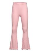 Lindex Leggings Flare Rib W Frill Edg Rosa