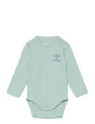 Hmlmino Body L/S Långärmad Bodysuit Green Hummel