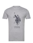 Uspa T-Shirt Frederik Men Tops T-shirts Short-sleeved Grey U.S. Polo A...
