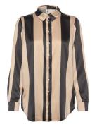 Onlvictoria Ls Loose Satin Shirt Wvn Tops Shirts Long-sleeved Black ON...