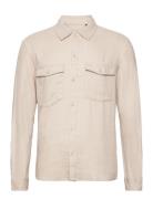 Onskari Ls Shirt Visc Lin 0075 Cs Tops Shirts Casual Cream ONLY & SONS