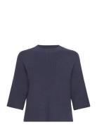 Ihboston Ms Tops Knitwear Jumpers Navy ICHI