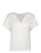 Viellette V-Neck S/S Satin Top - Noos Tops T-shirts & Tops Short-sleev...