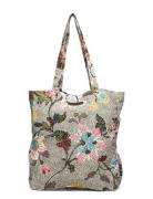 Ceannis New Shopper Grey Flower Linen Multi/patterned