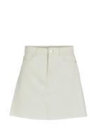 Visof Hw Short Denim Skirt Kort Kjol White Vila