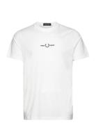 Embroidered T-Shirt Tops T-shirts Short-sleeved White Fred Perry