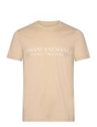 T-Shirt Tops T-shirts Short-sleeved Cream Armani Exchange