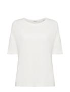 Linen Blend T-Shirt Tops T-shirts Short-sleeved White Esprit Casual