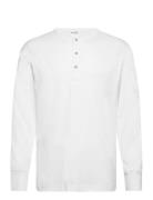 Slhphillip Ls Henley Noos Tops T-shirts Long-sleeved White Selected Ho...