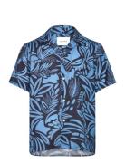 Bob Flower Tencel Shirt Tops Shirts Short-sleeved Blue Les Deux