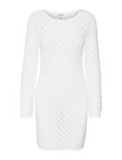 Vmevelyn Ls Short Crochet Dress Vma Kort Klänning White Vero Moda