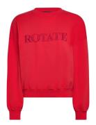 ROTATE Birger Christensen Sweat Logo Crewneck Röd