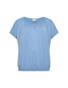 Wa-Stella Tops Blouses Short-sleeved Blue Wasabiconcept