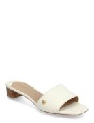 Lauren Ralph Lauren Fay Tumbled Leather Sandal Kräm