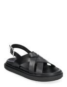 ALOHAS Trunca Black Leather Sandals Svart