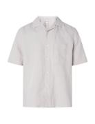 Calvin Klein Linen Cotton Cuban S/S Shirt Beige