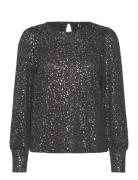 ONLY Onlpella L/S Foil Puff Top Jrs Svart