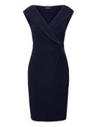 Jersey Off-The-Shoulder Cocktail Dress Kort Klänning Navy Lauren Ralph...