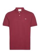 GANT Reg Shield Ss Pique Polo Burgundy