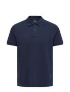 Onstray Slim Ss Polo Tops Polos Short-sleeved Navy ONLY & SONS